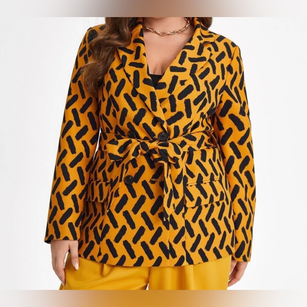✨NEW✨ 4xl Funky Unique Allover Print Belted Blazer